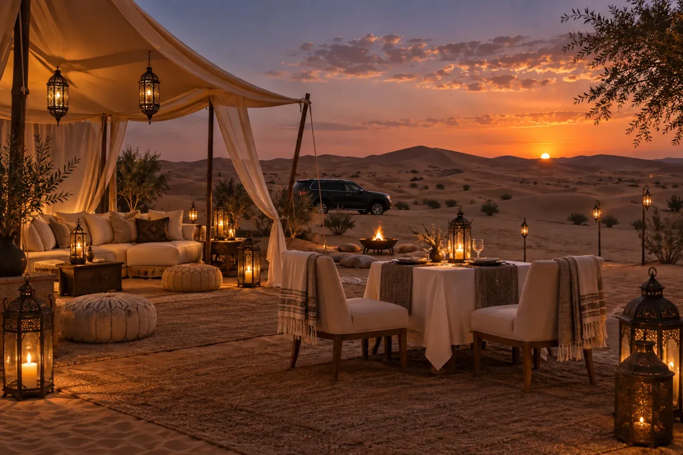 VIP Desert Safari — private car, premium camp