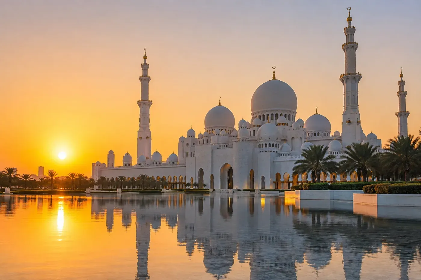 Abu Dhabi Mosque Sunrise Photography