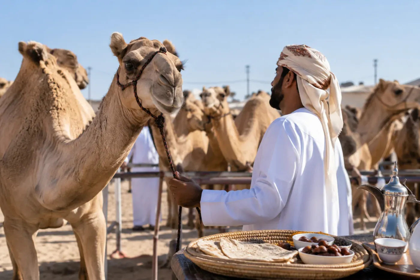 Camel Market Visit + Emirati Breakfast