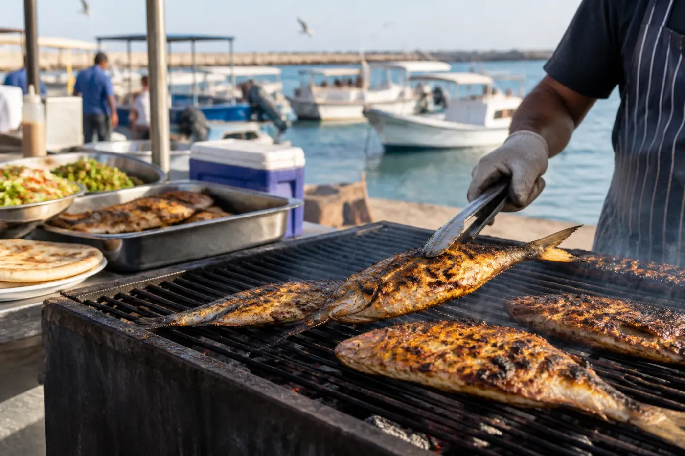Fish market grills — full meal under 25 AED