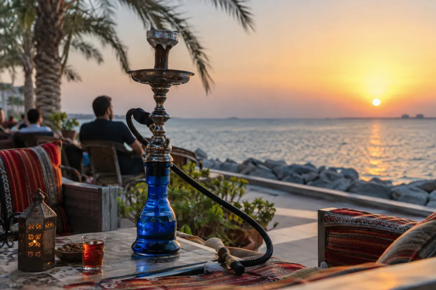 Open-air Corniche shisha — cheap sea breeze
