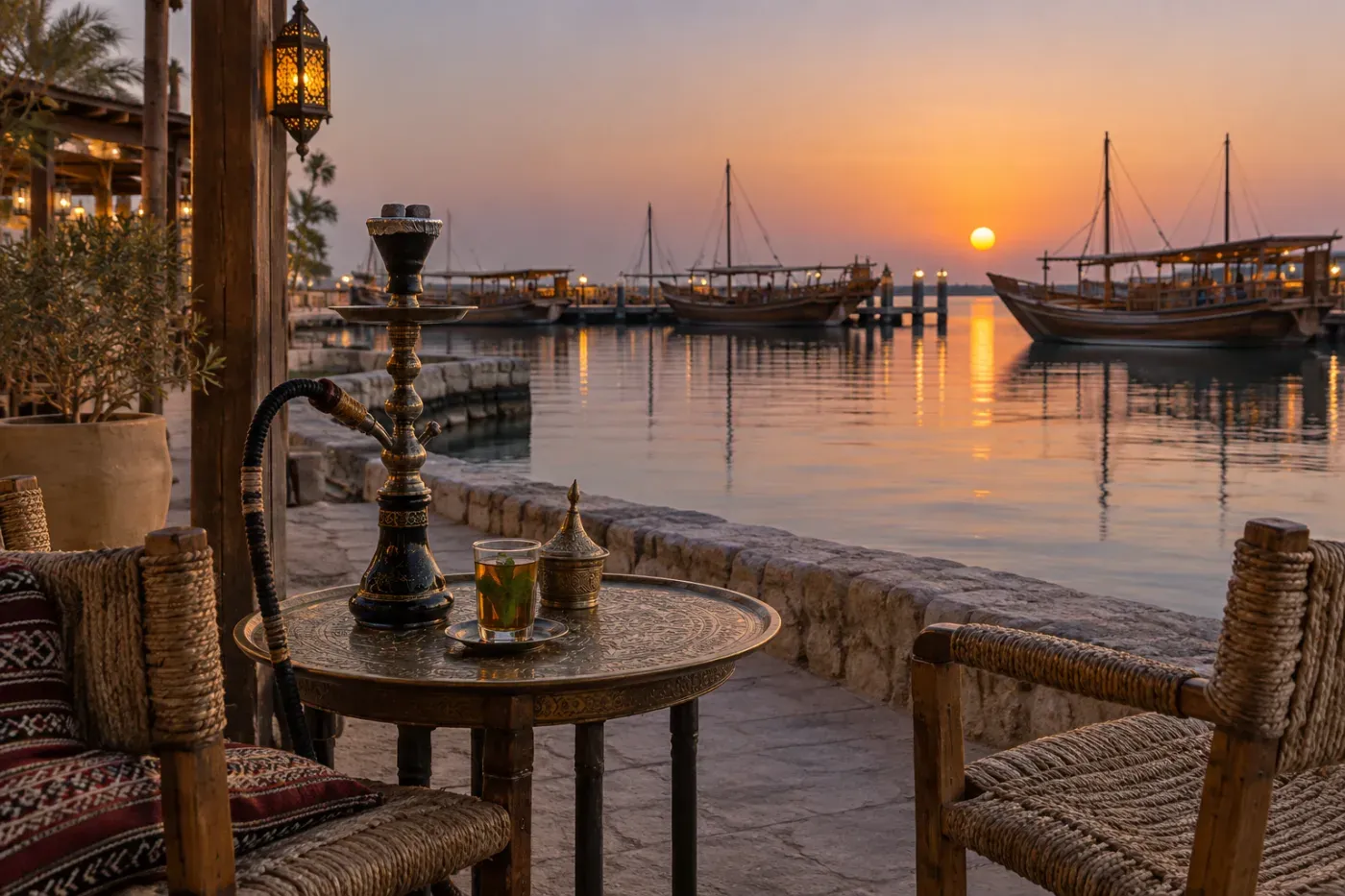 Al Mina waterfront shisha — cheap & authentic