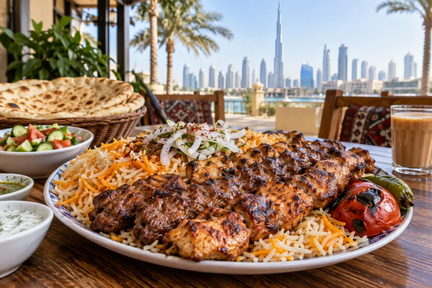 Afghan Khorasan Kabab — huge plates under 25 AED