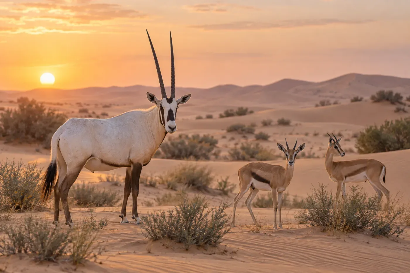 Al Marmoom Conservation Safari — oryx & gazelles
