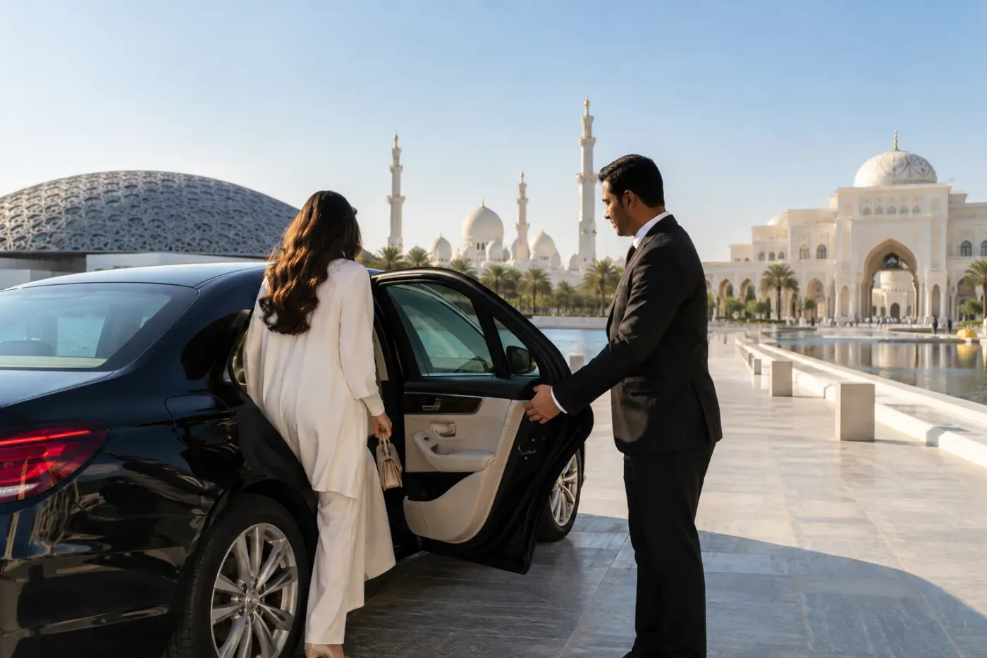 Louvre + Mosque + Qasr Al Watan Private Chauffeur